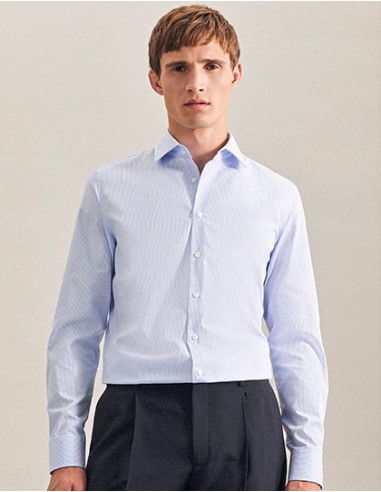S-293640-293660-Mens Shirt 2 Shaped Check/Stripes Long Sleeve